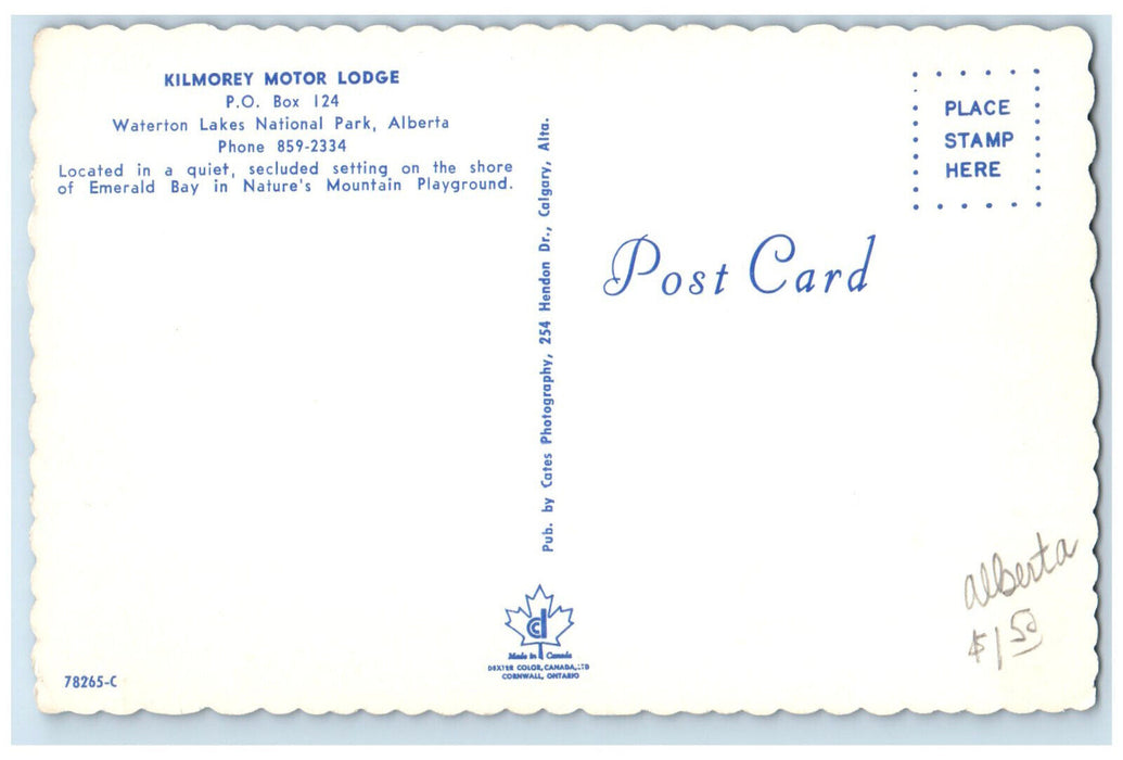 c1960's Kilmorey Motor Lodge Waterton Lakes Nat. Park Alberta Multiview Postcard