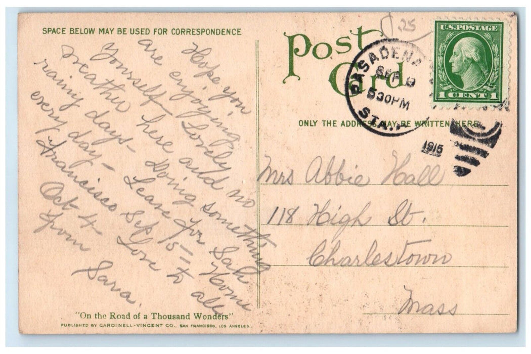 1915 Old Mill Banbury Cross Busch Gardens Pasadena California CA Posted Postcard