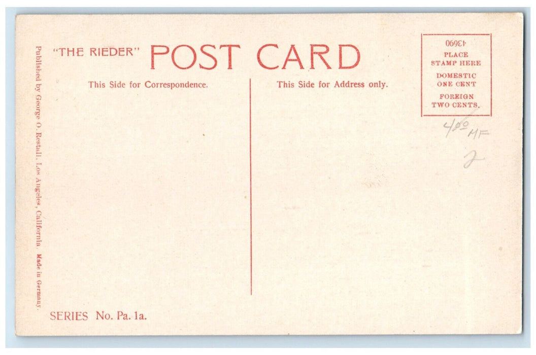 c1910 Exterior View Busch Residence Building Pasadena California Rieder Postcard