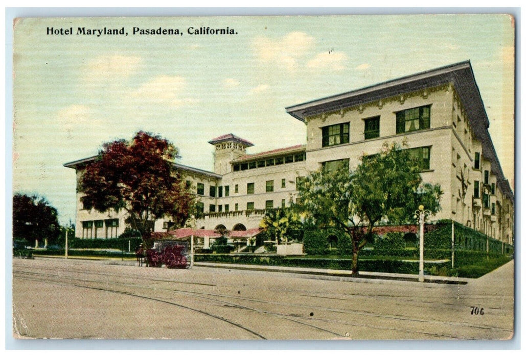 c1910 Exterior Hotel Maryland Building Pasadena California CA Unposted Postcard