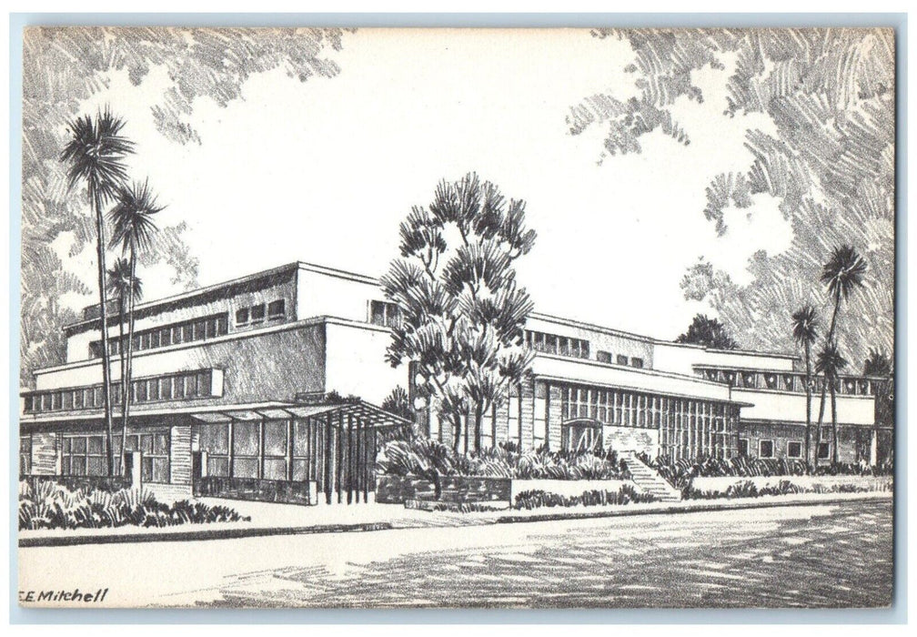 c1910 Department Store Bullocks Pasadena California CA Mitchell Sketch Postcard
