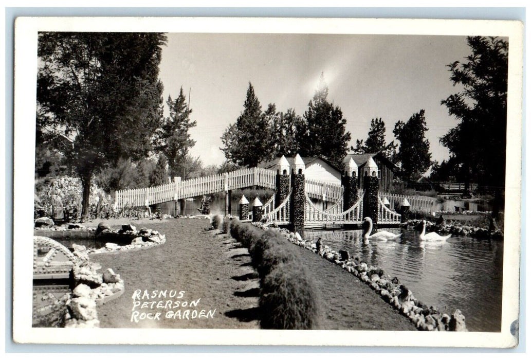 Rasmus Petersons Rock Garden Goose Redmond Oregon OR RPPC Photo Vintage Postcard