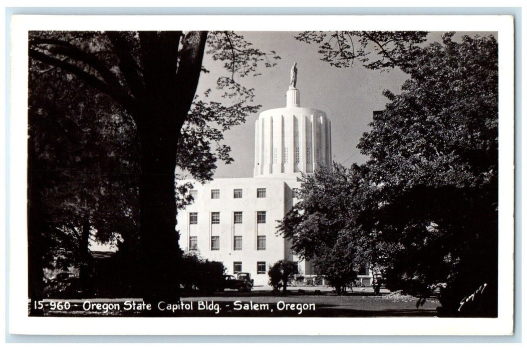 c1940's Oregon State Capitol Bldg. Salem Oregon OR Sawyers RPPC Photo Postcard