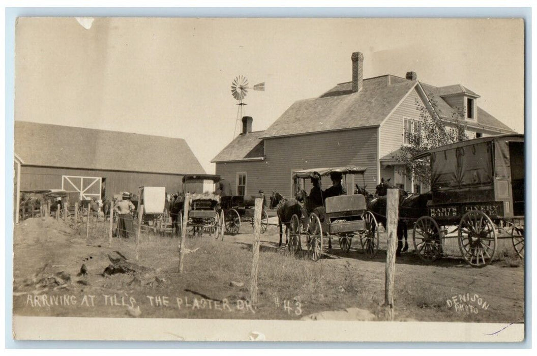 c1910's Hotel Till Plaster Doctor Denison Almena WI RPPC Photo Postcard