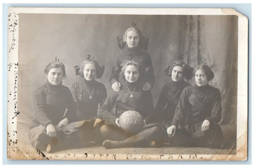 c1911 Girl's Basketball Team Sports Slayton Minnesota MN RPPC Photo Postcard