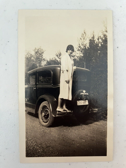 1930 Woman Car Bumper Tanberg Auto Co. Chippewa Falls Wisconsin Rice Lake Photo