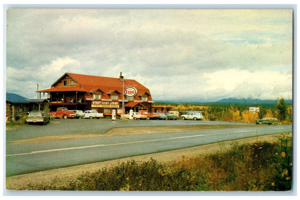 c1950's Fishing Hunting Winter Sports Windy Point Lodge BC Canada Postcard