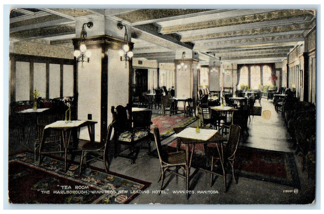 1926 Tea Room The Marlborough Winnipeg's New Leading Hotel Canada Postcard