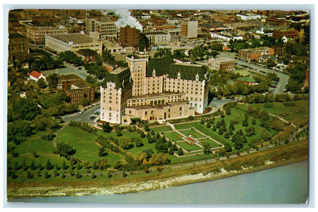 1964 An Aerial View of Bessborough Hotel Saskatoon Saskatchewan Canada Postcard