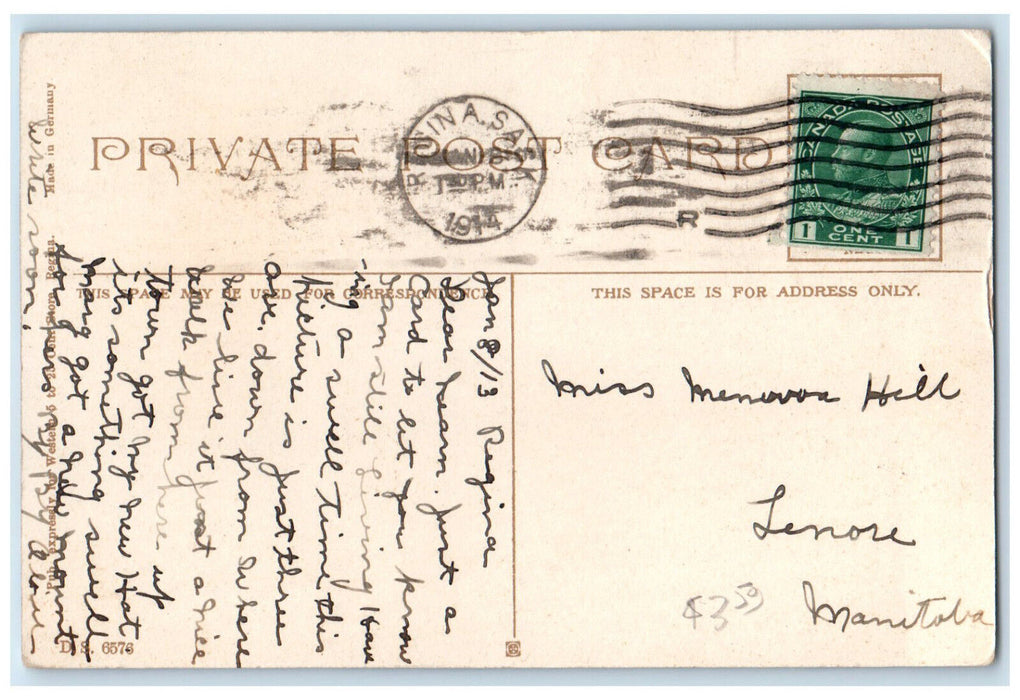 1914 11th Avenue Looking East Regina Saskatchewan Canada Antique Postcard