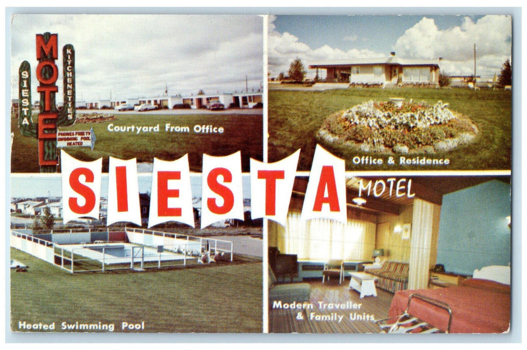 1964 Siesta Motel LTD Regina Saskatchewan Canada Multiview Vintage Postcard