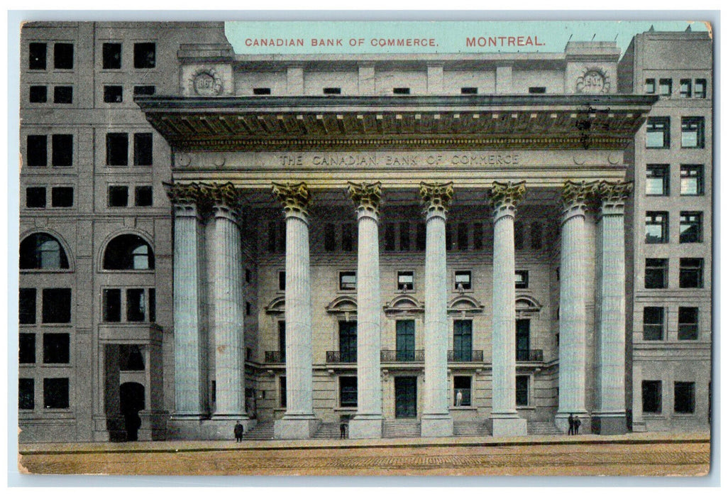 1915 Canadian Bank of Commerce Montreal Quebec Canada Antique Posted Postcard