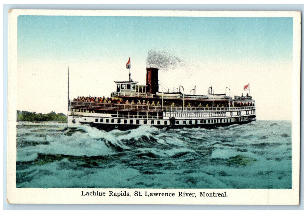 c1920's Lachine Rapids St. Lawrence River Montreal Quebec Canada Postcard