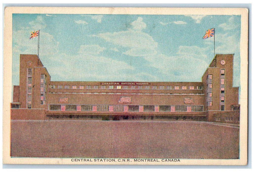 c1940's Central Station C.N.R. Montreal Quebec Canada Vintage Postcard