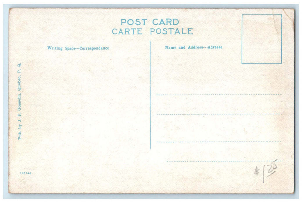 c1920's The Citadel Quebec Canada Unposted Antique JP Gosselin Postcard