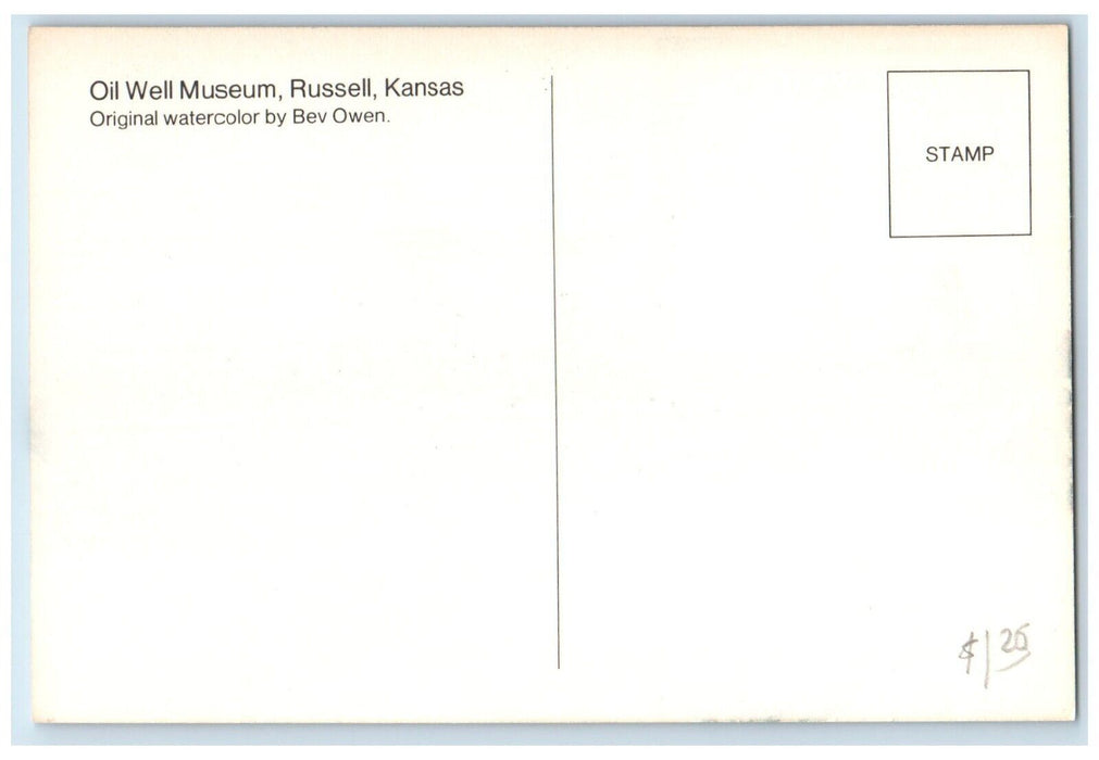 c1960 Oil Well Museum Bev Owen Classic Car Russell Kansas KS Vintage Postcard