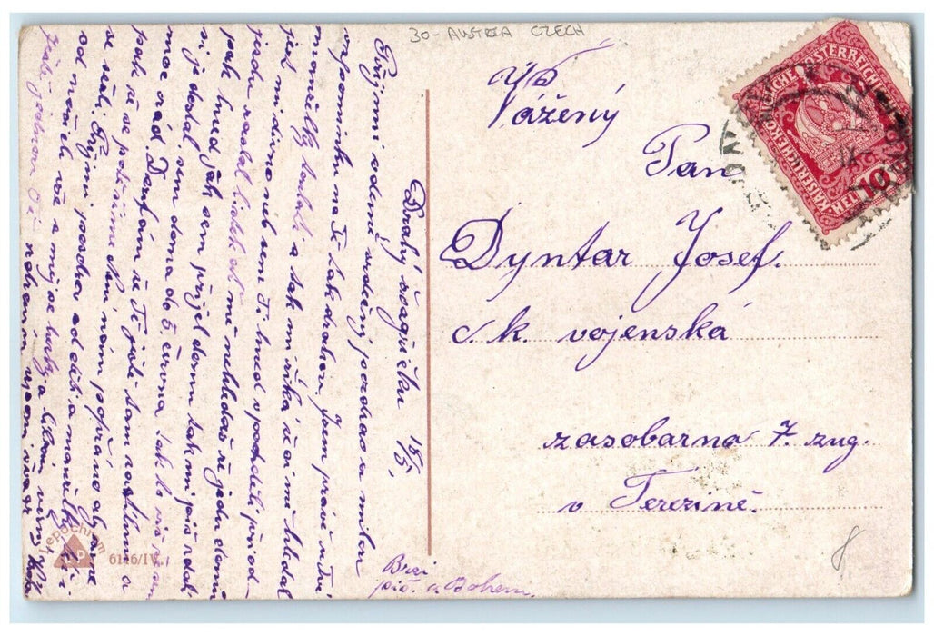 c1910's Valentine Little Sweetheart Kissing Austria Czech Antique Postcard