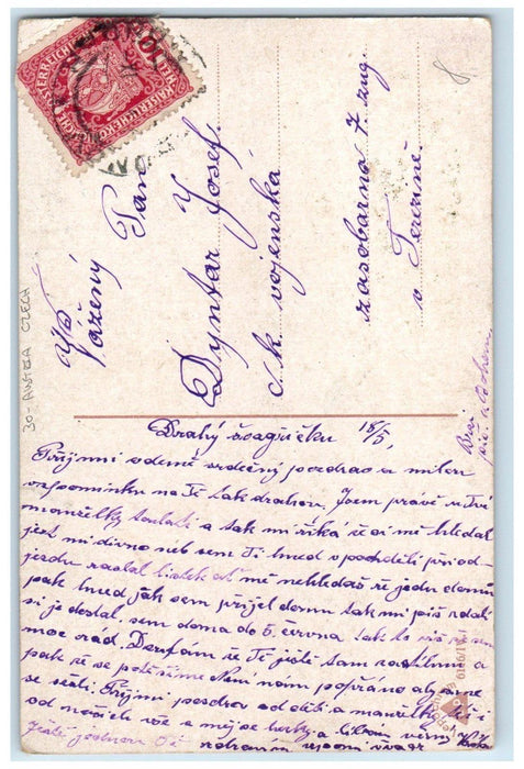 c1910's Valentine Little Sweetheart Kissing Austria Czech Antique Postcard
