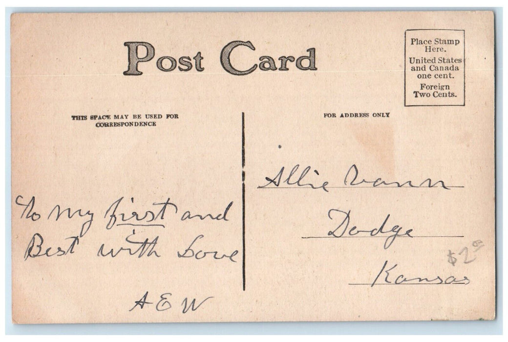 c1910 Greetings From Scene Holland Windmills Exterior Richland Kansas Postcard