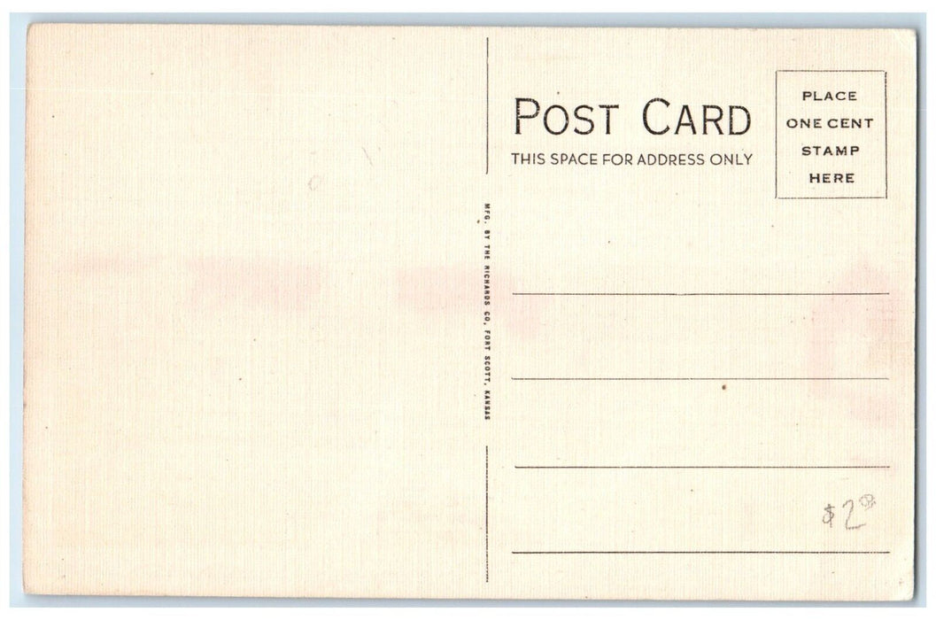 c1940 Campus Kansas State Teachers College Pittsburg Kansas KS Vintage Postcard