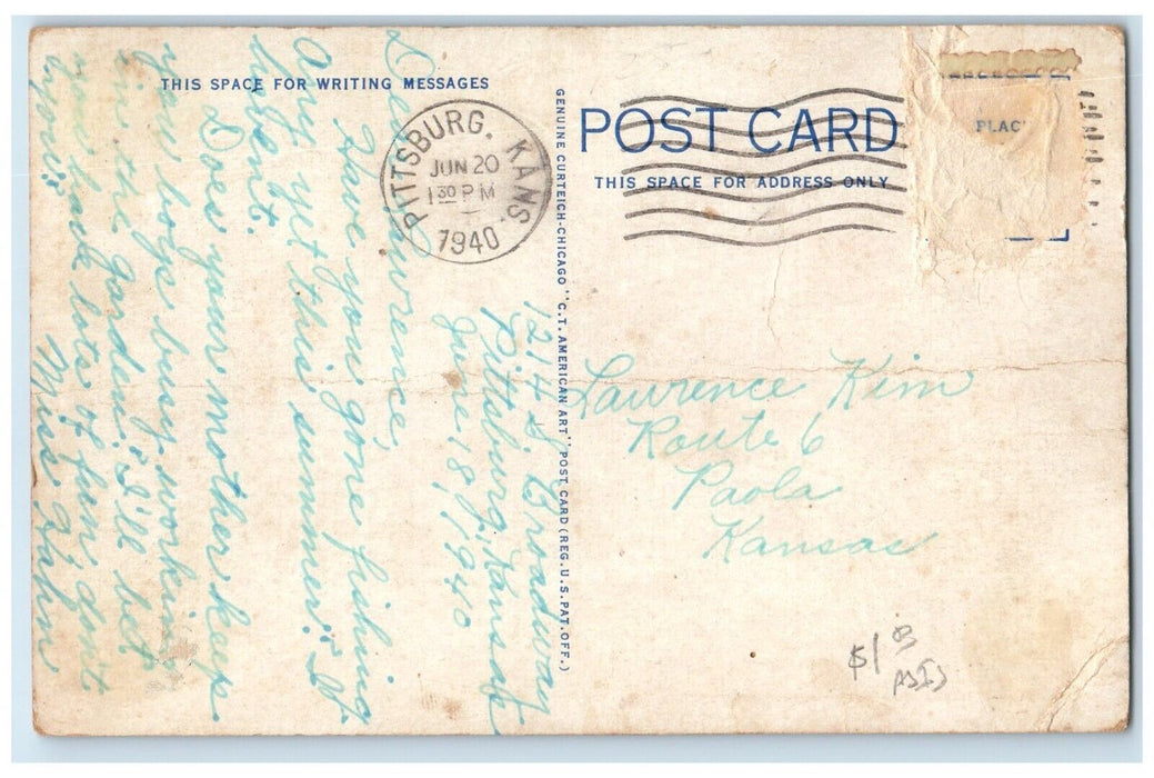 1940 Largest Steam Shovel World Ellsworth Klaner Const Pittsburg Kansas Postcard