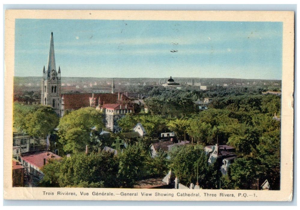 1940 General View Showing Cathedral Three Rivers Quebec Canada Postcard