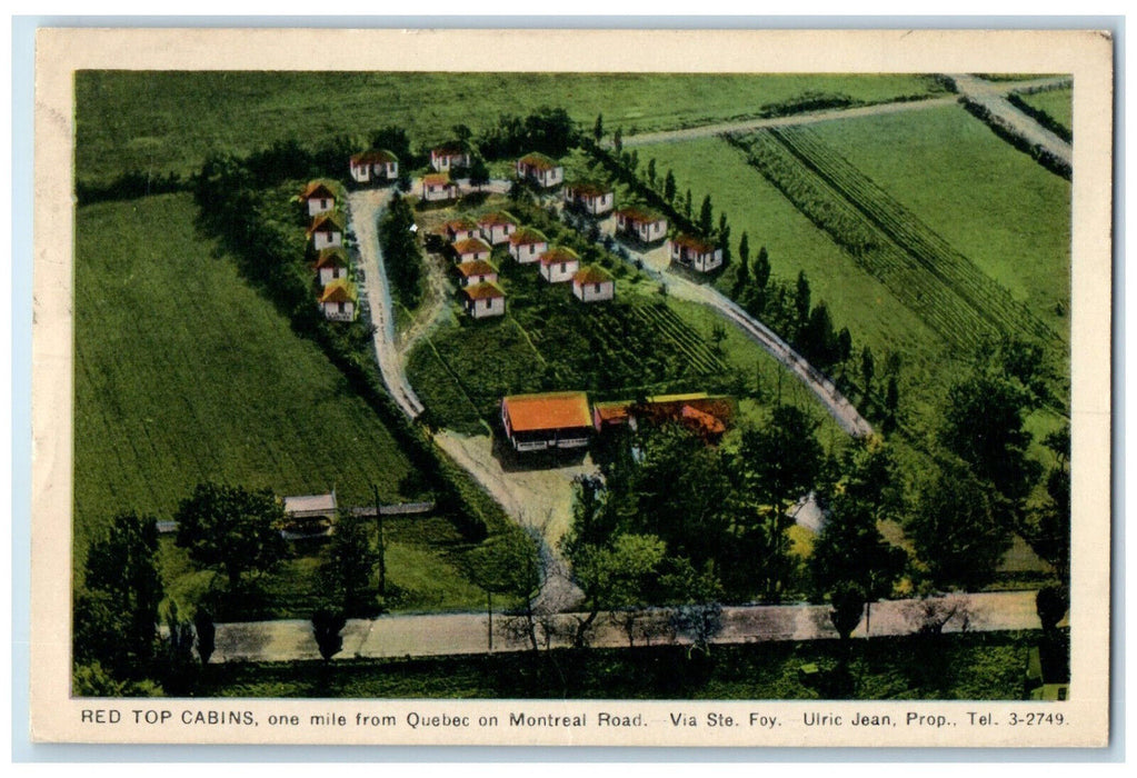 1938 Red Top Cabins Via Ste Foy Montreal Road Quebec Canada Postcard