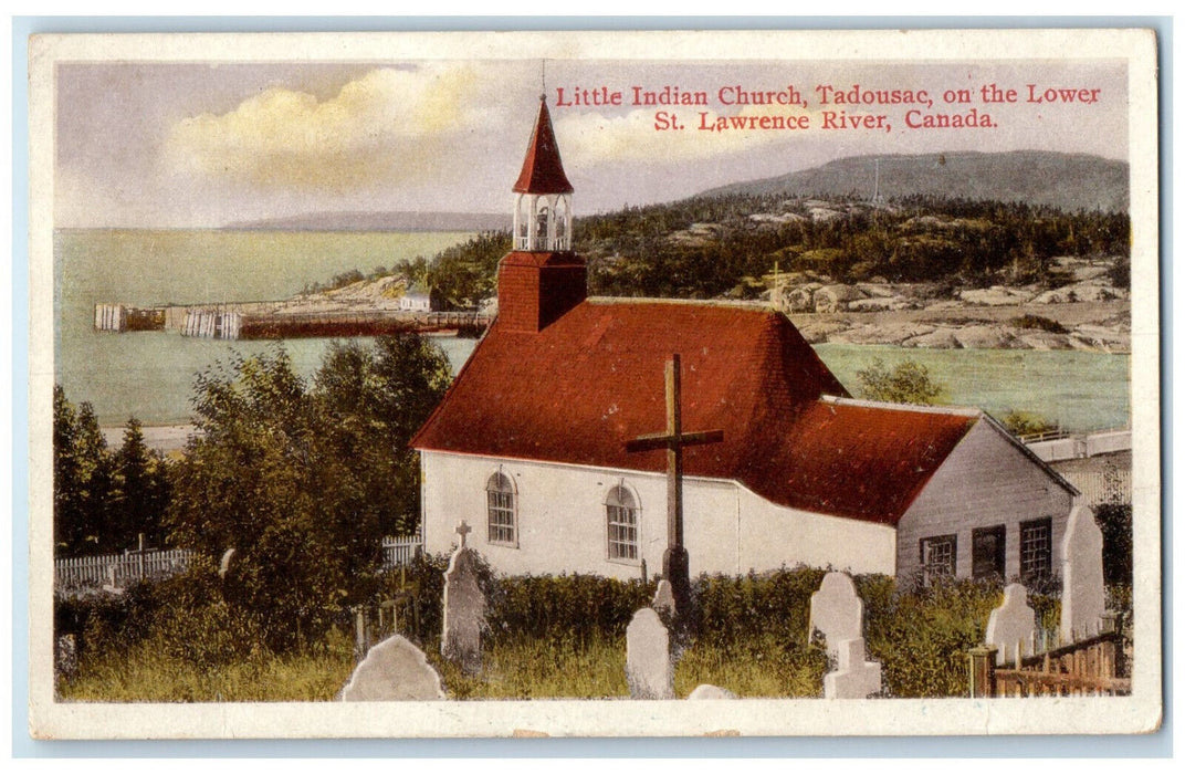 c1920's Little Indian Church St. Lawrence River Canada Steamship Lines Postcard