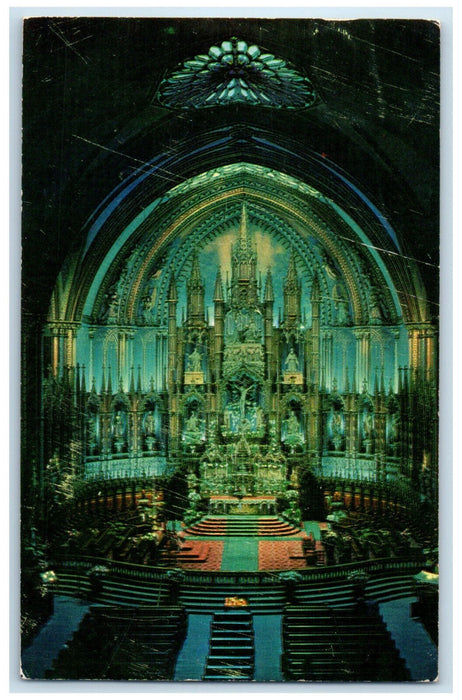 1956 Interior View of Notre-Dame Church Montreal Quebec Canada Postcard