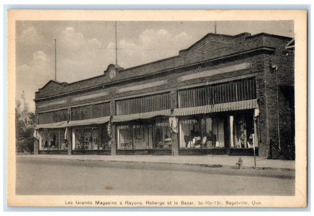 c1940's Department Stores Roberge Et Le Bazar Bagotville Quebec Canada Postcard