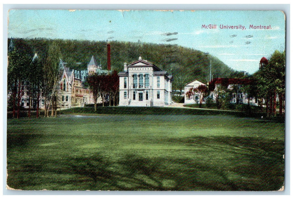 1910 McGill University Montreal Quebec Canada Antique Posted Postcard