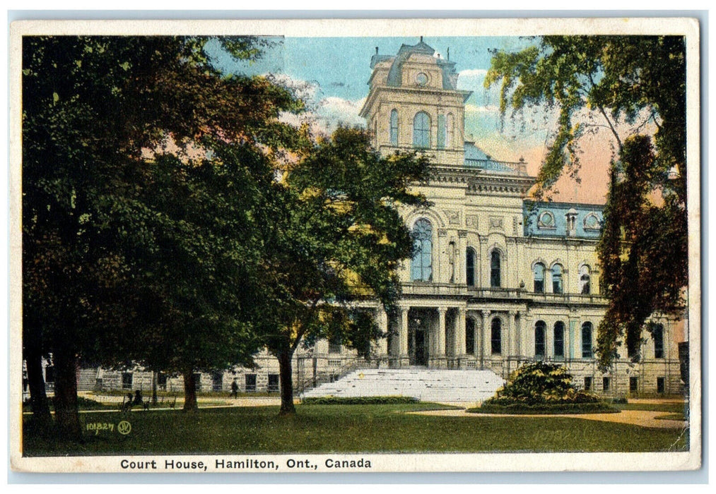 1923 View of Court House Hamilton Ontario Canada Posted Vintage Postcard