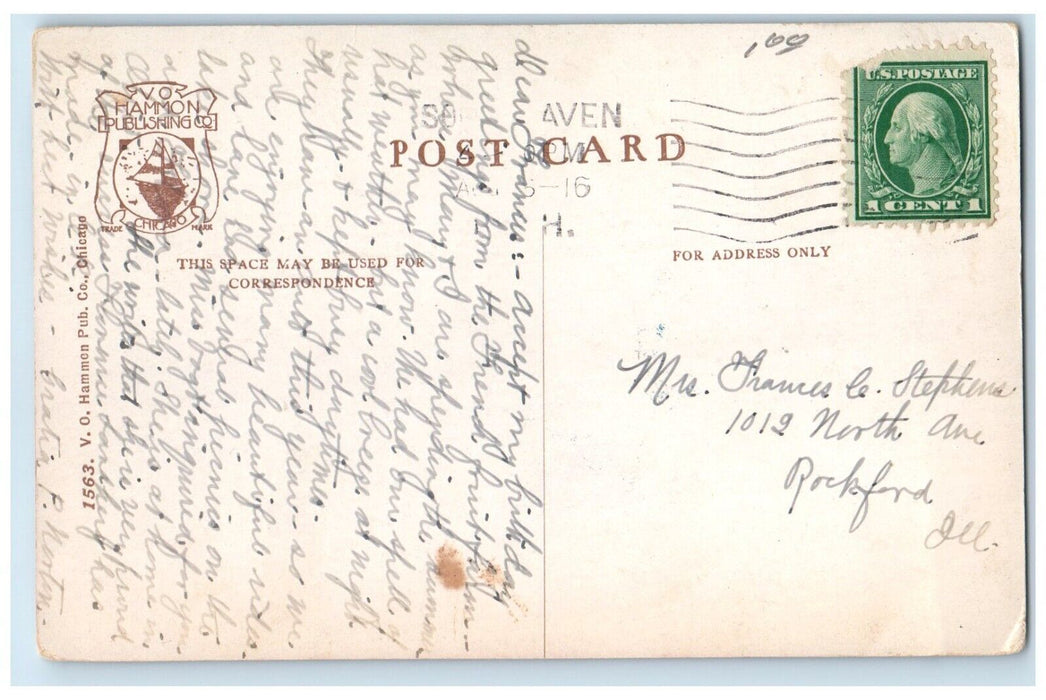 1916 Scenic View Bathing Beach South Haven Michigan MI Vintage Antique Postcard