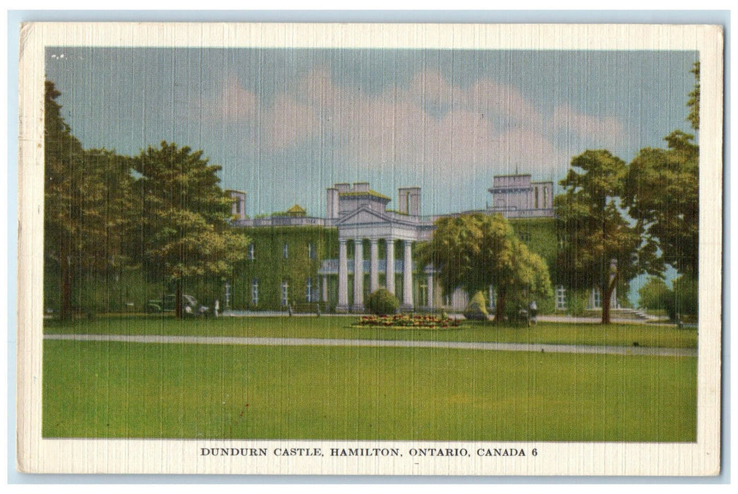 1951 View of Dundurn Castle Hamilton Ontario Canada Vintage Posted Postcard