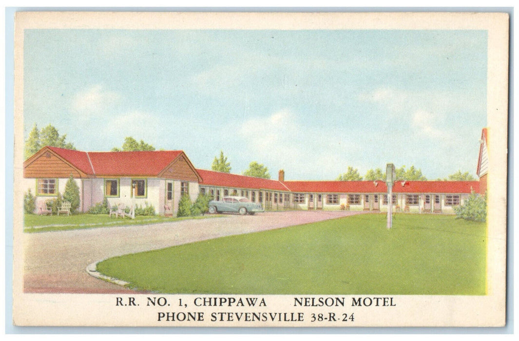 c1930's R.R No.1 Chippawa Nelson Motel Stevensville Ontario Canada Postcard