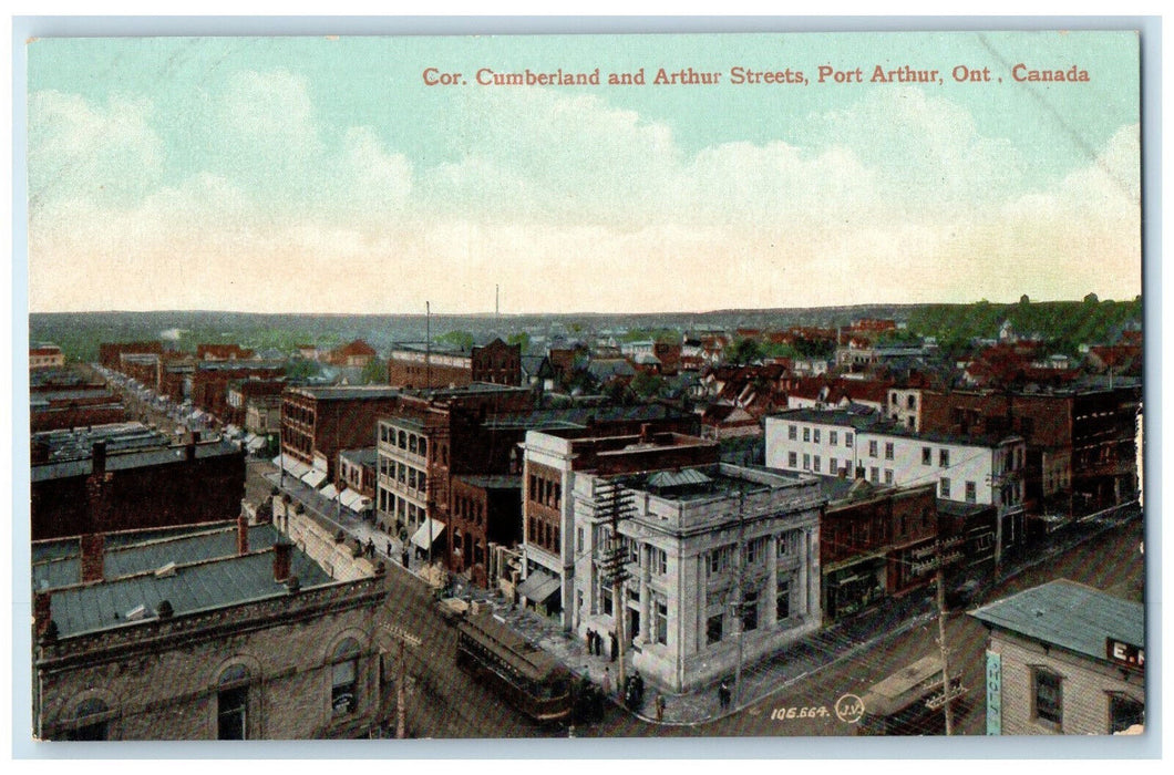 1911 Cor. Cumberland and Arthur Streets Port Arthur Ontario Canada Postcard