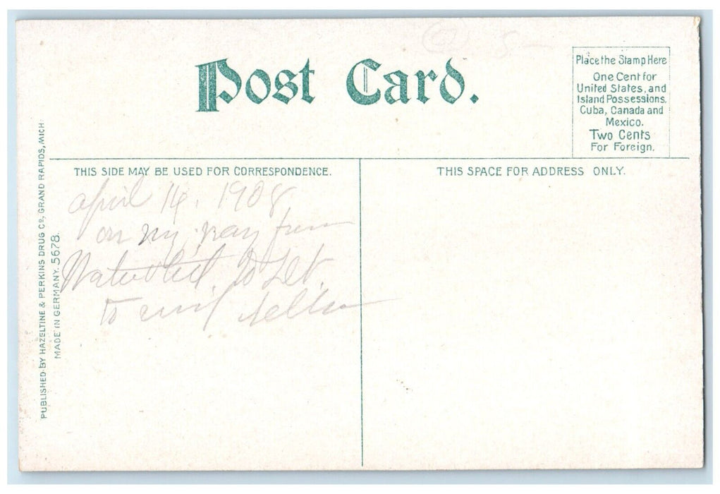 c1910 Exterior Michigan Masonic Home Reed Lake Grand Rapids Michigan MI Postcard