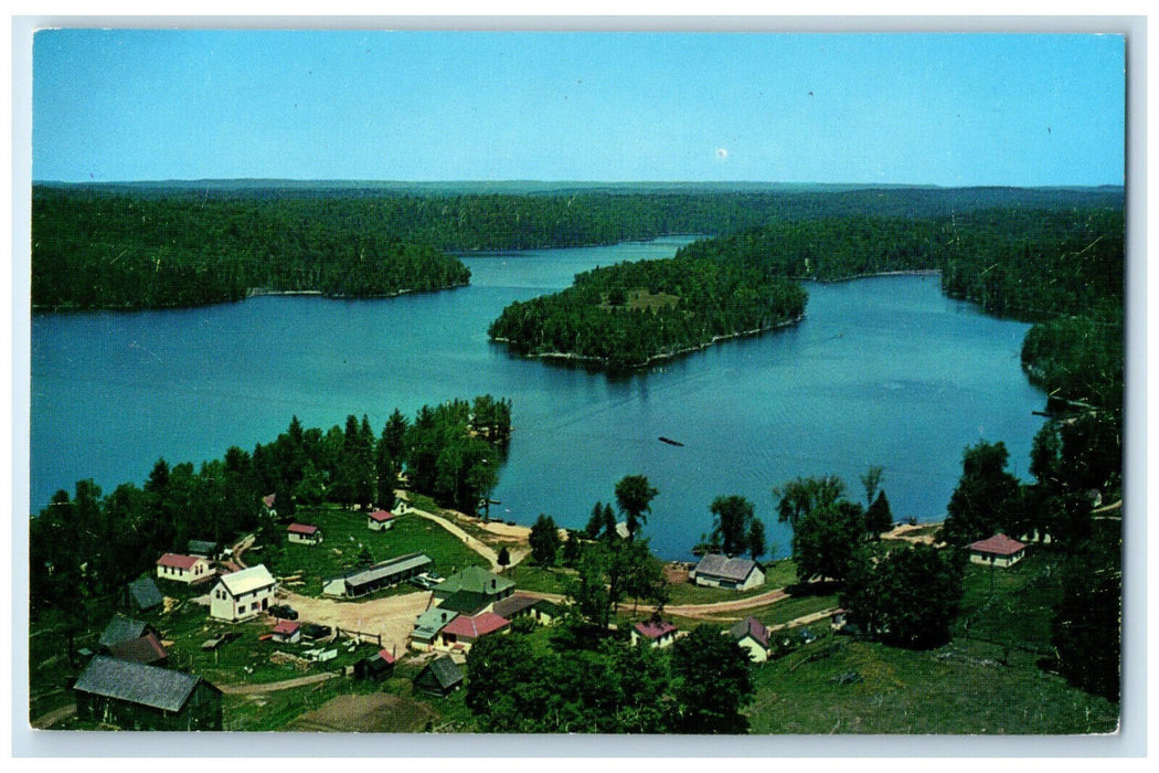 c1960's Aerial View of Salmonds Resort Cloyne Ontario Canada Postcard