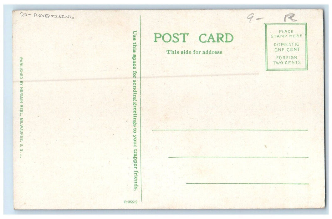 c1910's The Reel Indians Teepee Herman Reel Co. Advertising Antique Postcard