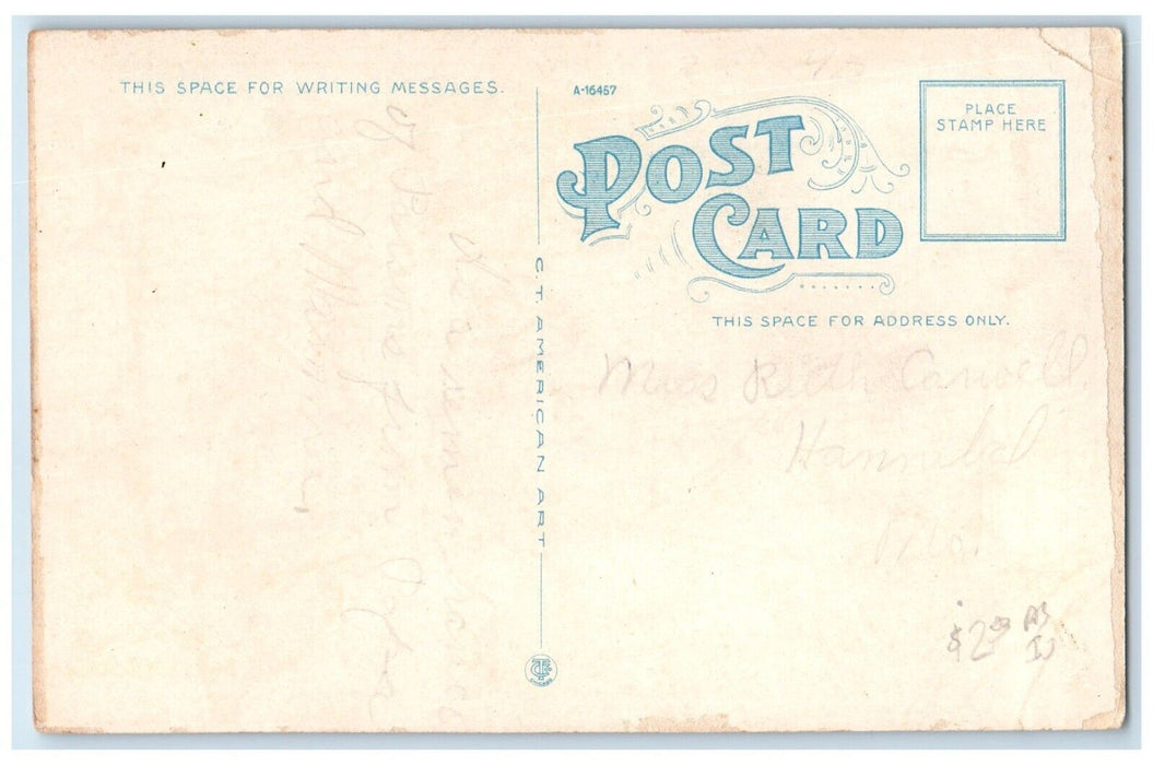 c1920 Broadway East From 15th Street Exterior Houses Parsons Kansas KS Postcard