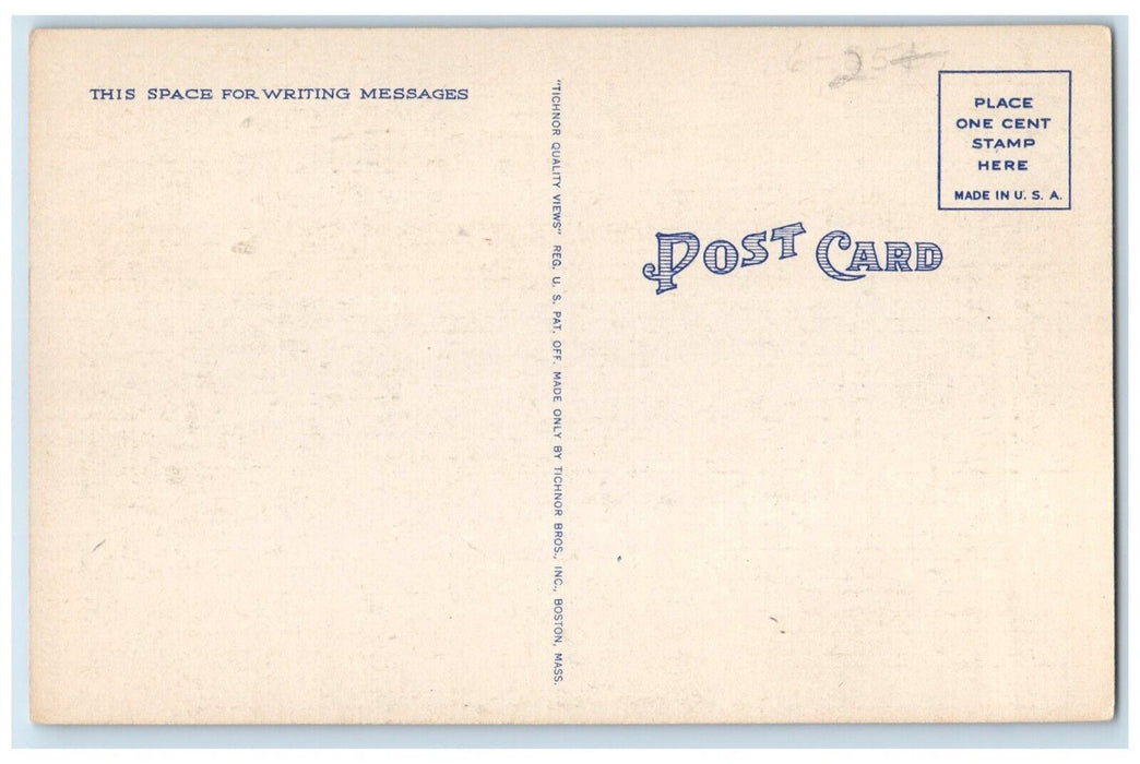 1940 Scenic View Speed Boat Lake Greetings Buchanan Michigan MI Vintage Postcard