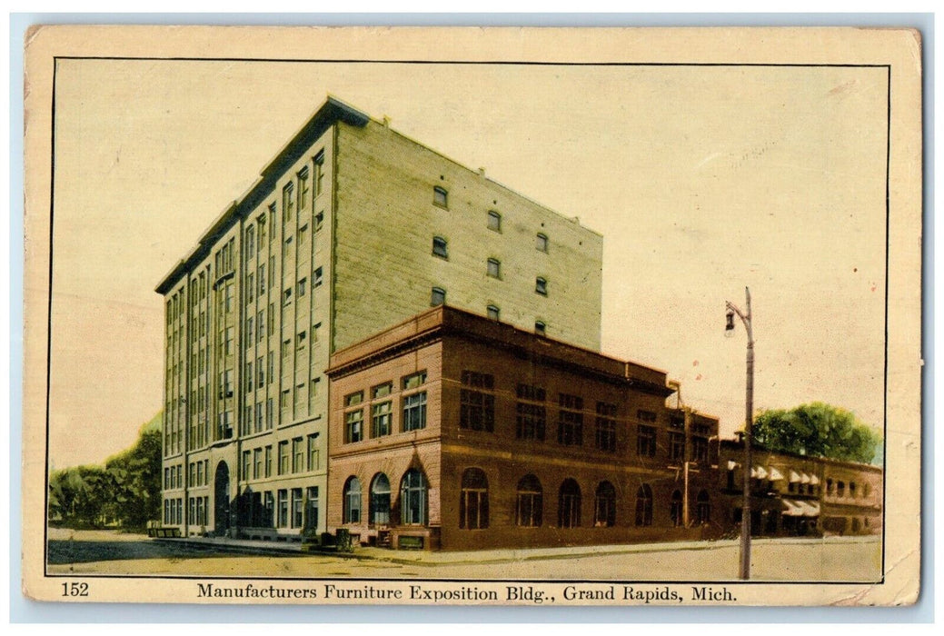 1908 Exterior Manufacturers Furniture Exposition Grand Rapids Michigan Postcard