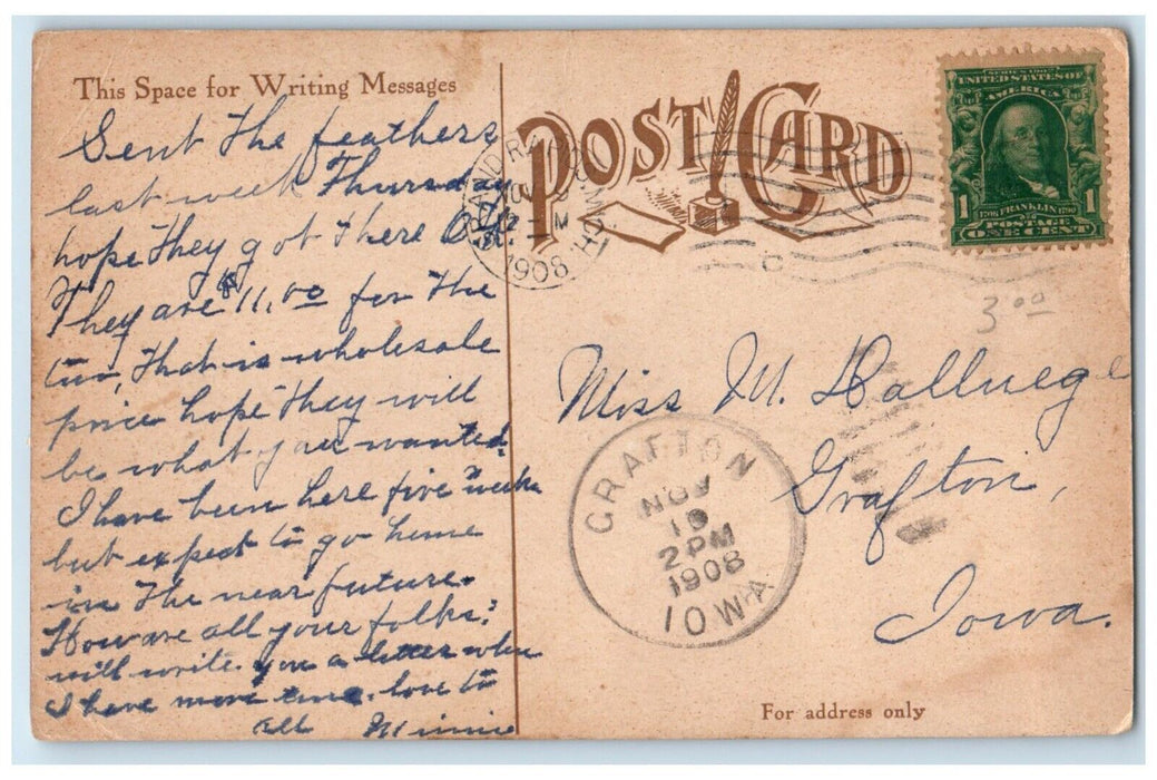 1908 Exterior Manufacturers Furniture Exposition Grand Rapids Michigan Postcard