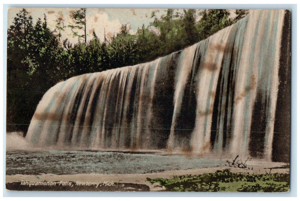 c1910's View Of Tahquamenon Falls Waterfalls Newberry Michigan MI Postcard