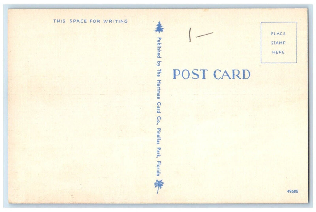 c1940's Sponge Fleet Docks Exterior Ferry Boat Tarpon Springs Florida Postcard