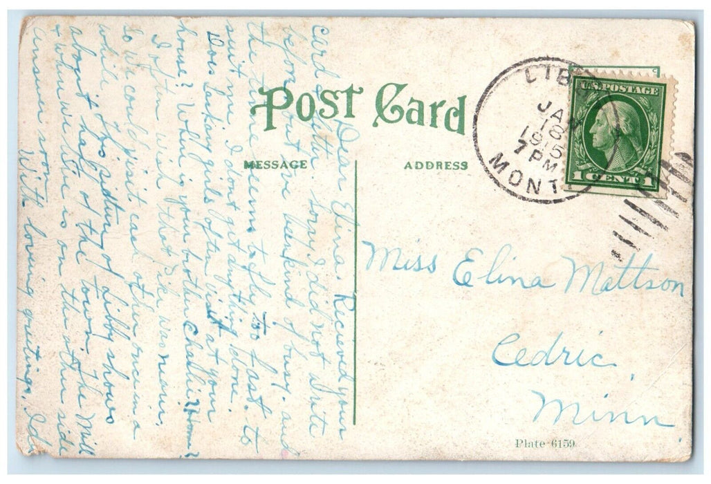 1915 Kootenai River Bridge Mountain Scene Libby Montana MT Antique Postcard