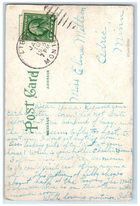 1915 Kootenai River Bridge Mountain Scene Libby Montana MT Antique Postcard