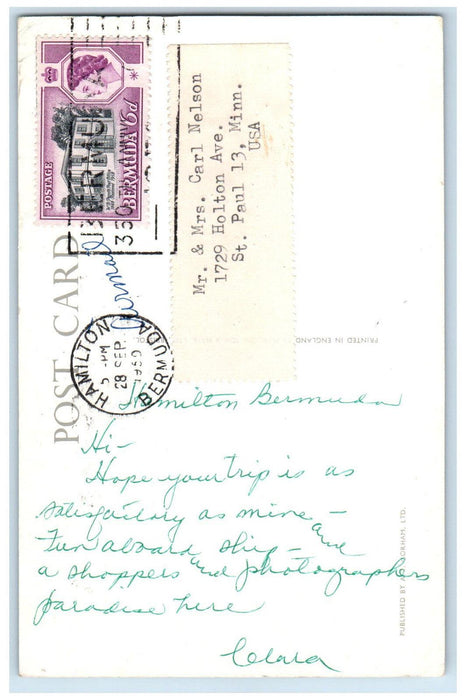 1950 The Ledgelets Forbidden Fruit Cottage Bermuda Vintage Posted Postcard