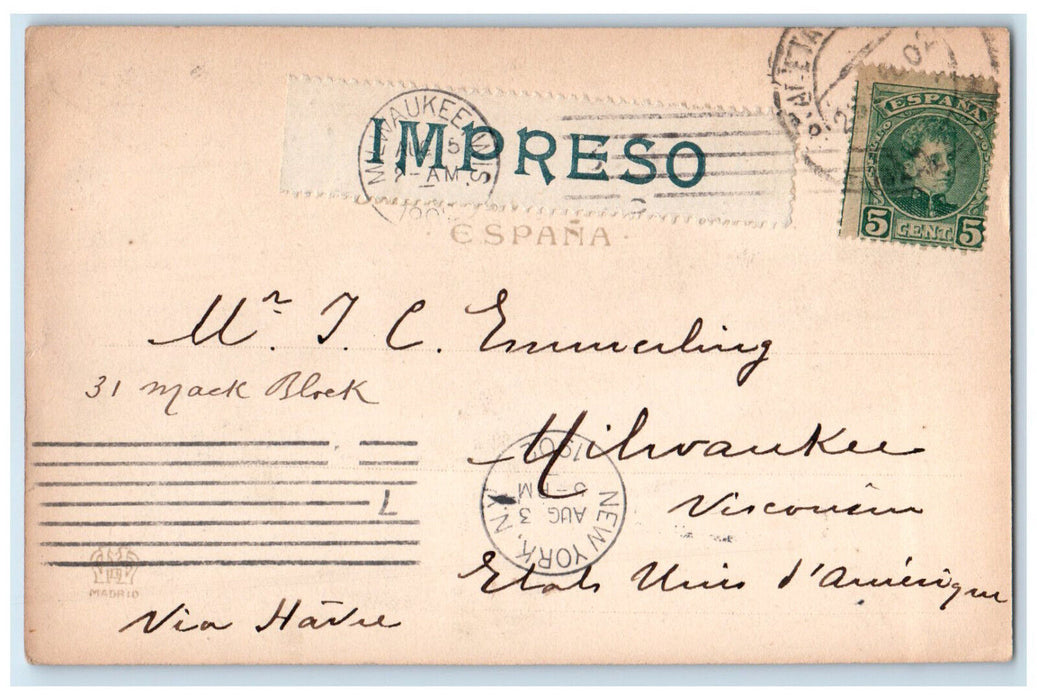 1902 Portrait of S.M. Don Alfonso XIII Rey De Espana Antique Posted Postcard