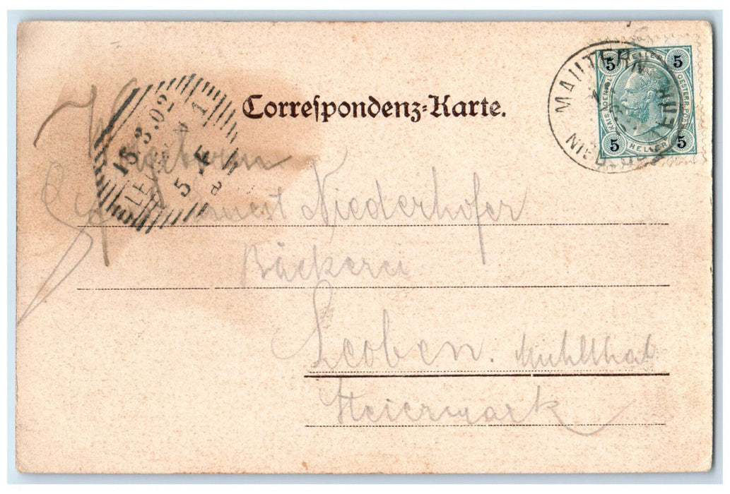 c1905 Bridge Mautern an der Donau Krems-Land Austria Antique Posted Postcard